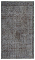 Gray Over Dyed Vintage Rug 5'2'' x 8'10'' ft 158 x 270 cm