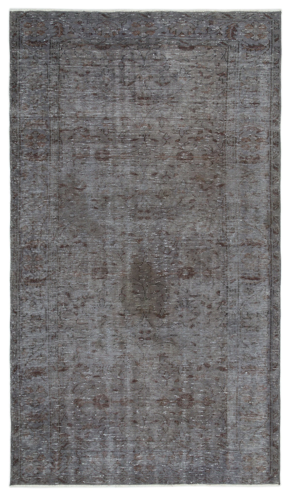 Gray Over Dyed Vintage Rug 5&#39;2&#39;&#39; x 8&#39;10&#39;&#39; ft 158 x 270 cm
