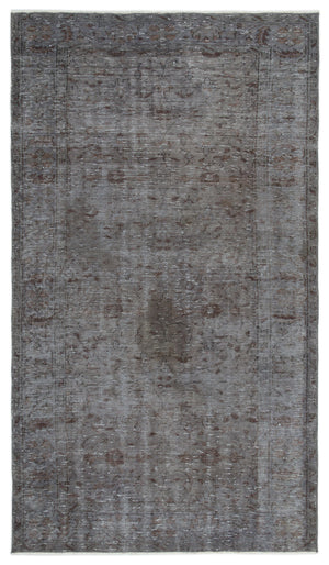 Gray Over Dyed Vintage Rug 5'2'' x 8'10'' ft 158 x 270 cm