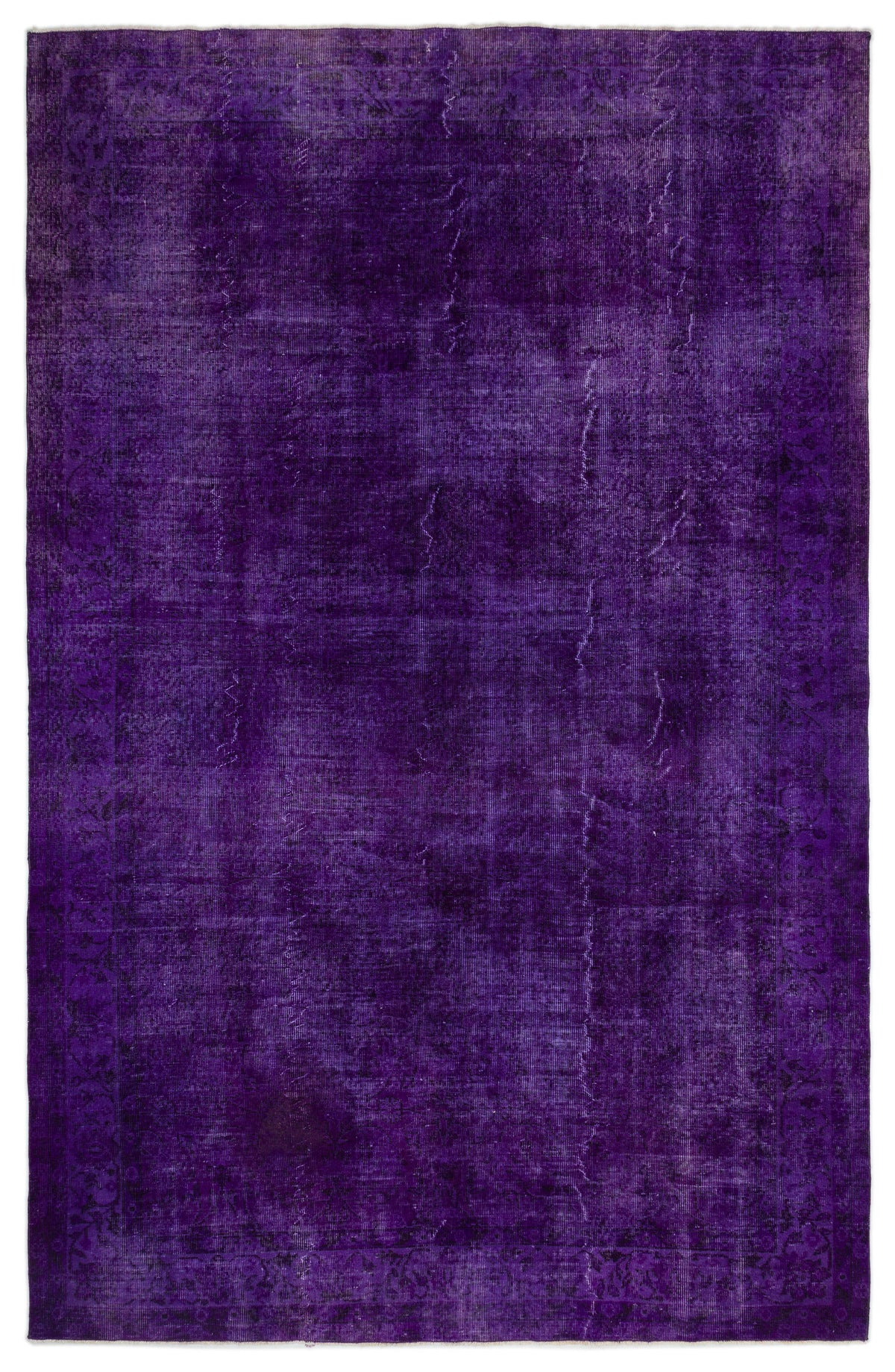 Purple Over Dyed Vintage Rug 6&#39;10&#39;&#39; x 10&#39;8&#39;&#39; ft 208 x 325 cm