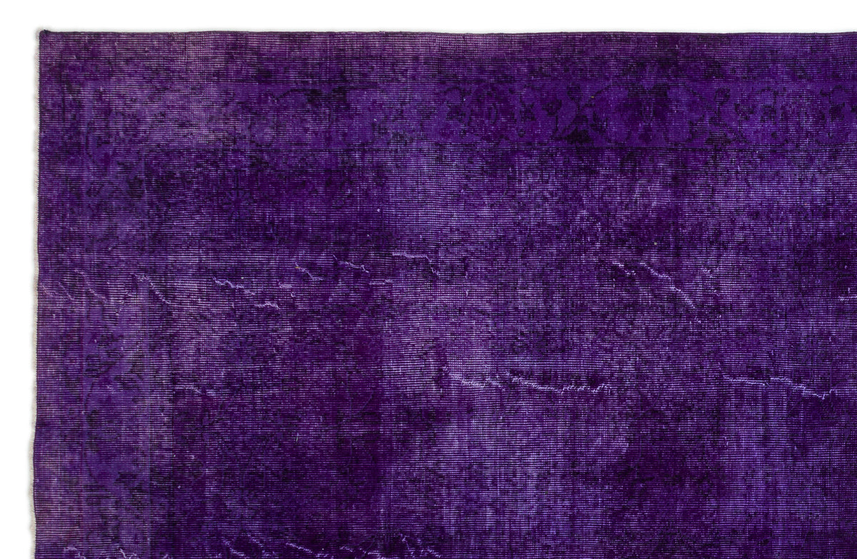 Purple Over Dyed Vintage Rug 6&#39;10&#39;&#39; x 10&#39;8&#39;&#39; ft 208 x 325 cm