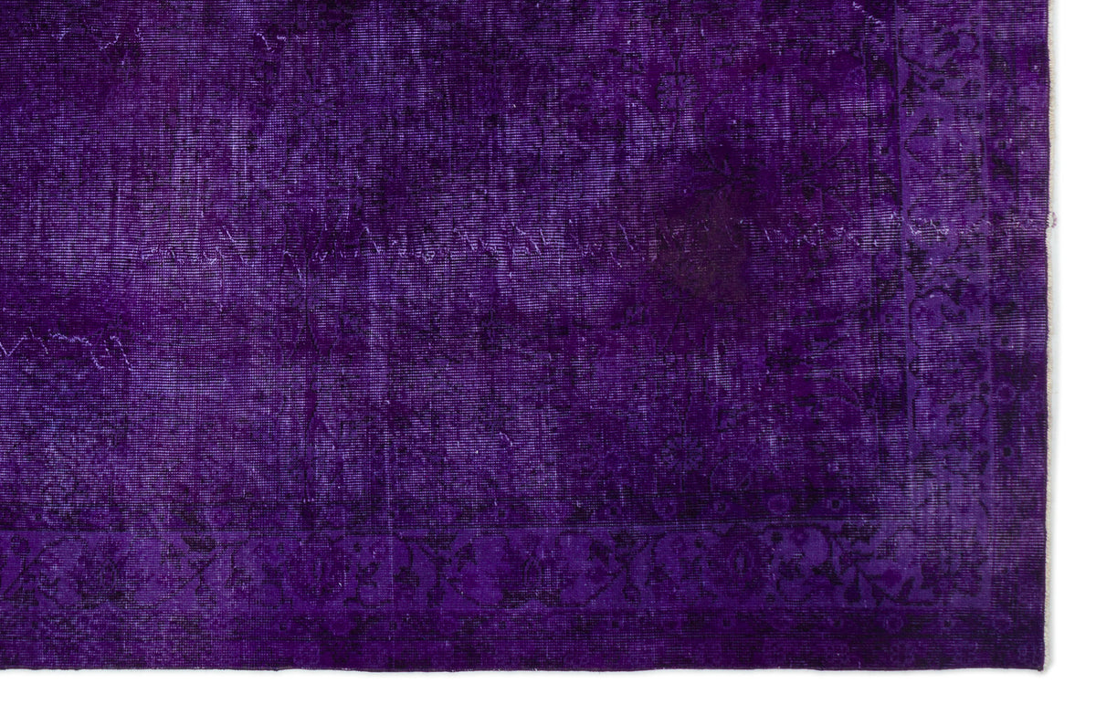 Purple Over Dyed Vintage Rug 6&#39;10&#39;&#39; x 10&#39;8&#39;&#39; ft 208 x 325 cm
