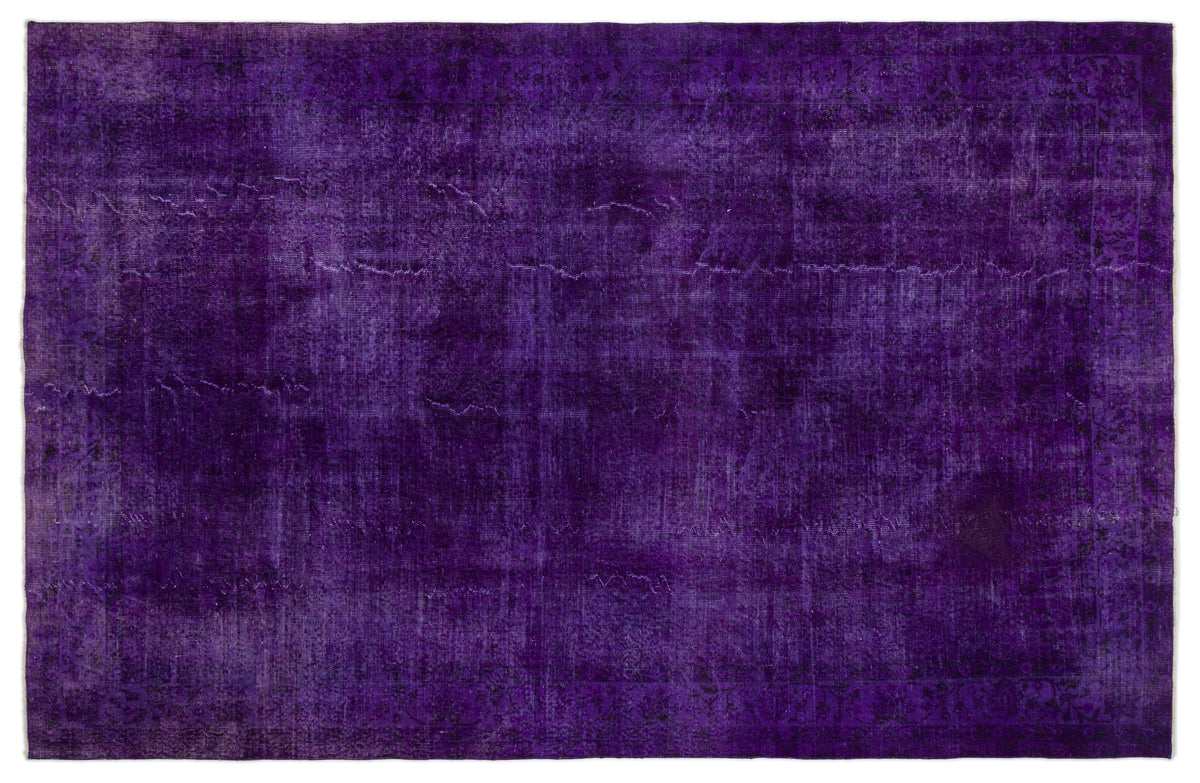 Purple Over Dyed Vintage Rug 6&#39;10&#39;&#39; x 10&#39;8&#39;&#39; ft 208 x 325 cm