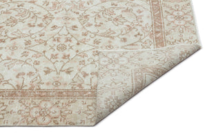 Beige Over Dyed Vintage Rug 5'7'' x 9'3'' ft 170 x 281 cm
