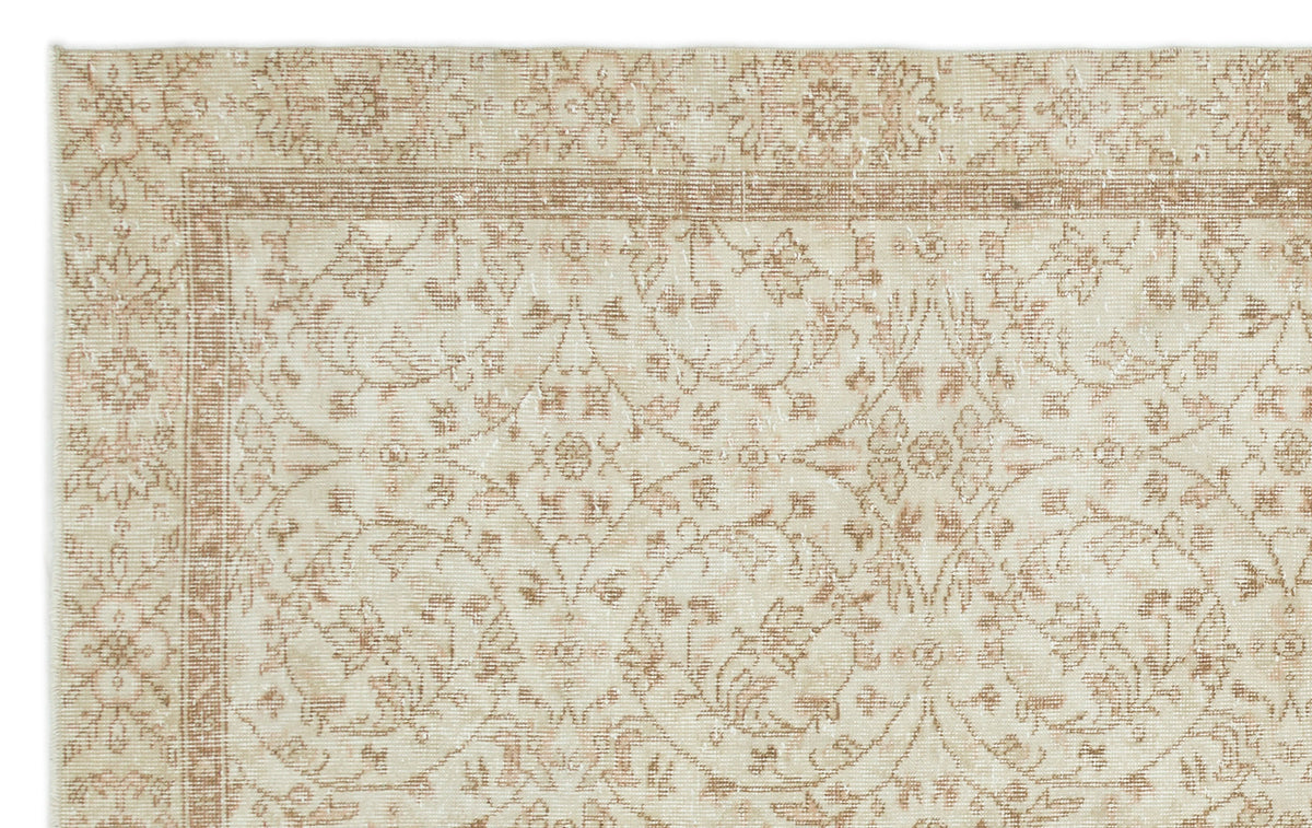 Beige Over Dyed Vintage Rug 5&#39;7&#39;&#39; x 9&#39;3&#39;&#39; ft 170 x 281 cm