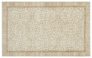 Beige Over Dyed Vintage Rug 5'7'' x 9'3'' ft 170 x 281 cm