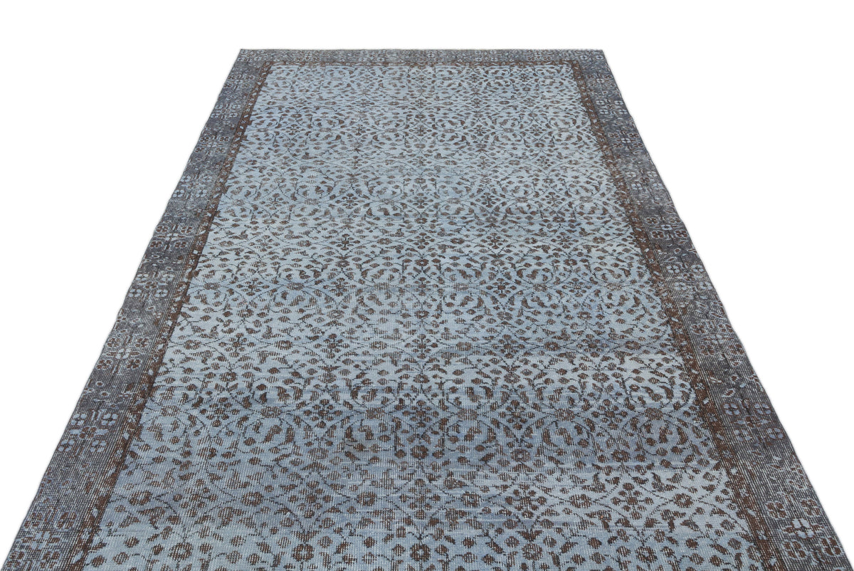 Blue Over Dyed Vintage Rug 5&#39;6&#39;&#39; x 9&#39;5&#39;&#39; ft 168 x 288 cm