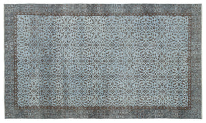 Blue Over Dyed Vintage Rug 5'6'' x 9'5'' ft 168 x 288 cm