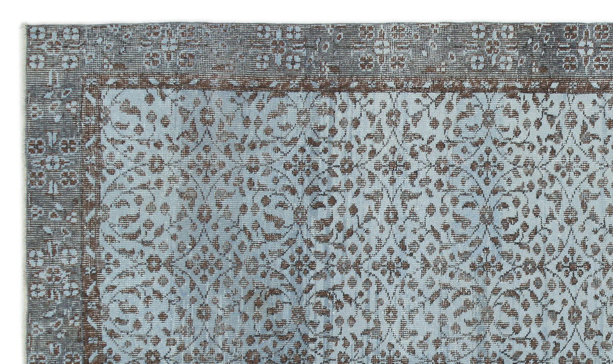 Blue Over Dyed Vintage Rug 5&#39;6&#39;&#39; x 9&#39;5&#39;&#39; ft 168 x 288 cm