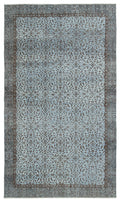 Blue Over Dyed Vintage Rug 5'6'' x 9'5'' ft 168 x 288 cm