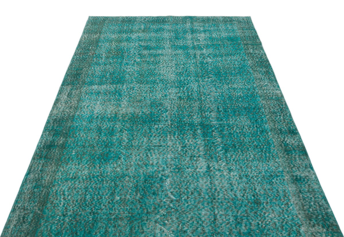 Turquoise  Over Dyed Vintage Rug 5&#39;1&#39;&#39; x 8&#39;9&#39;&#39; ft 154 x 266 cm