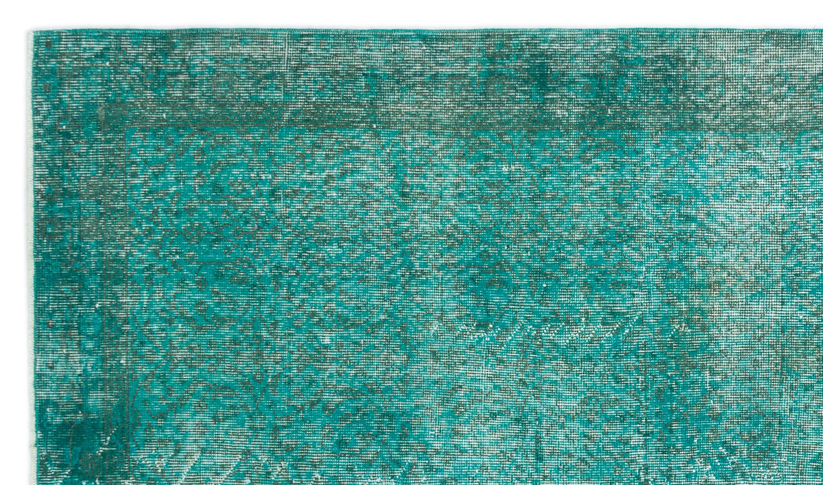 Turquoise  Over Dyed Vintage Rug 5&#39;1&#39;&#39; x 8&#39;9&#39;&#39; ft 154 x 266 cm