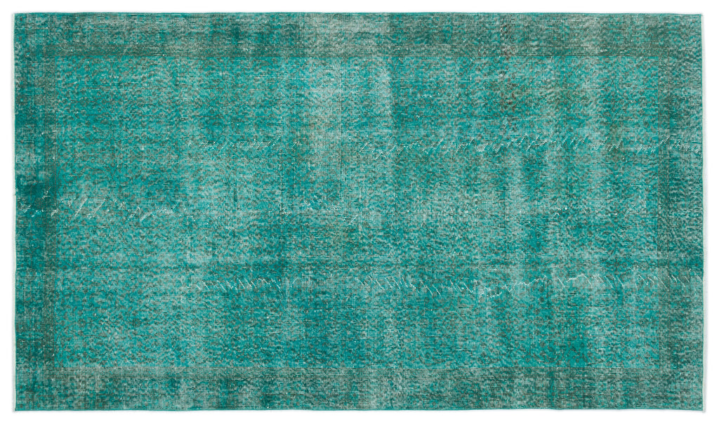 Turquoise  Over Dyed Vintage Rug 5'1'' x 8'9'' ft 154 x 266 cm