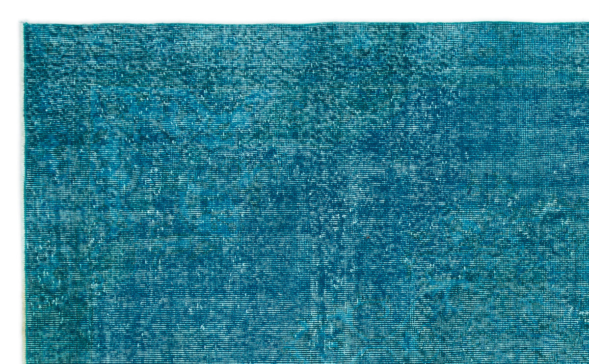Turquoise  Over Dyed Vintage Rug 5&#39;1&#39;&#39; x 8&#39;6&#39;&#39; ft 156 x 260 cm