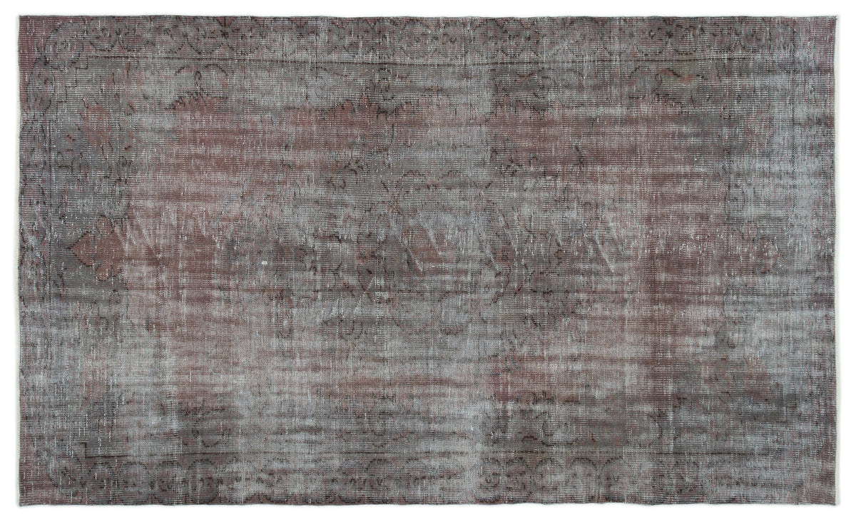 Gray Over Dyed Vintage Rug 5&#39;5&#39;&#39; x 9&#39;0&#39;&#39; ft 164 x 275 cm