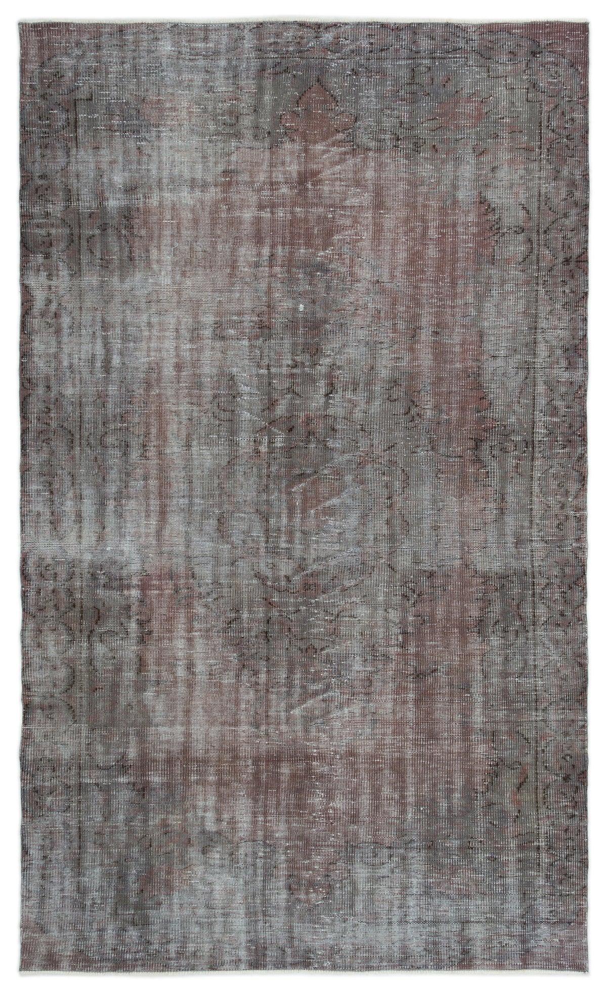 Gray Over Dyed Vintage Rug 5&#39;5&#39;&#39; x 9&#39;0&#39;&#39; ft 164 x 275 cm