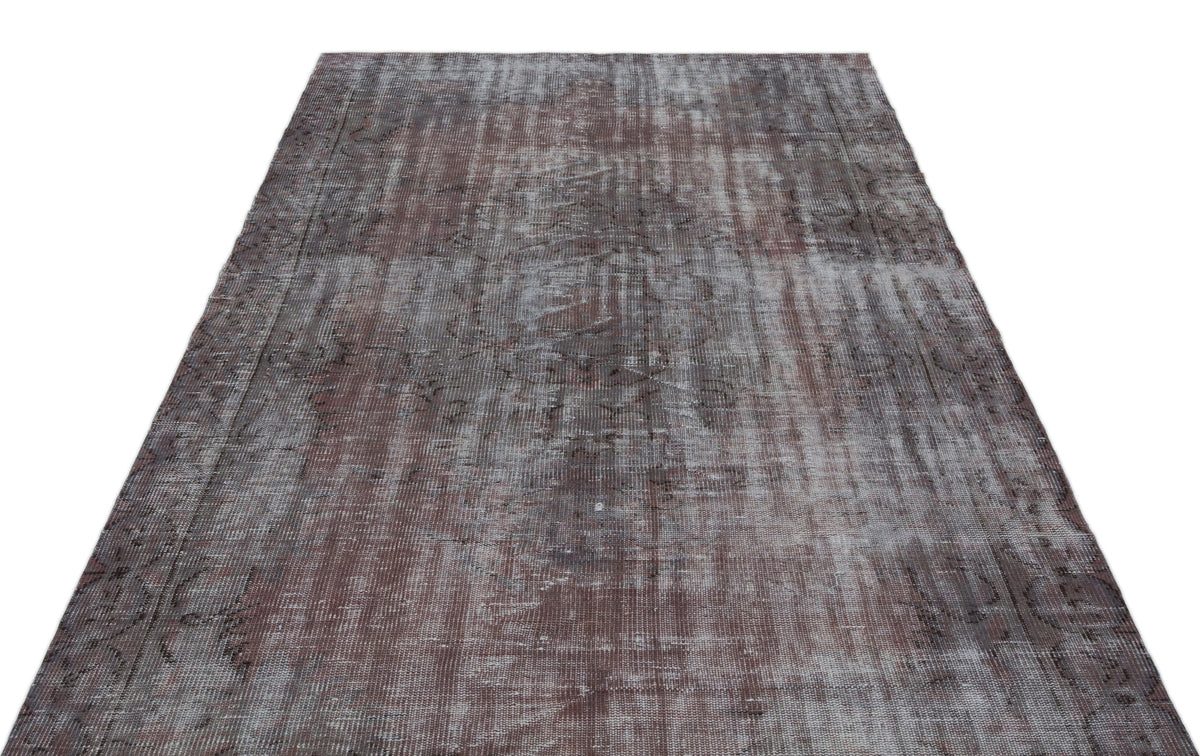 Gray Over Dyed Vintage Rug 5&#39;5&#39;&#39; x 9&#39;0&#39;&#39; ft 164 x 275 cm