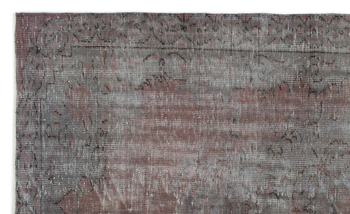 Gray Over Dyed Vintage Rug 5&#39;5&#39;&#39; x 9&#39;0&#39;&#39; ft 164 x 275 cm