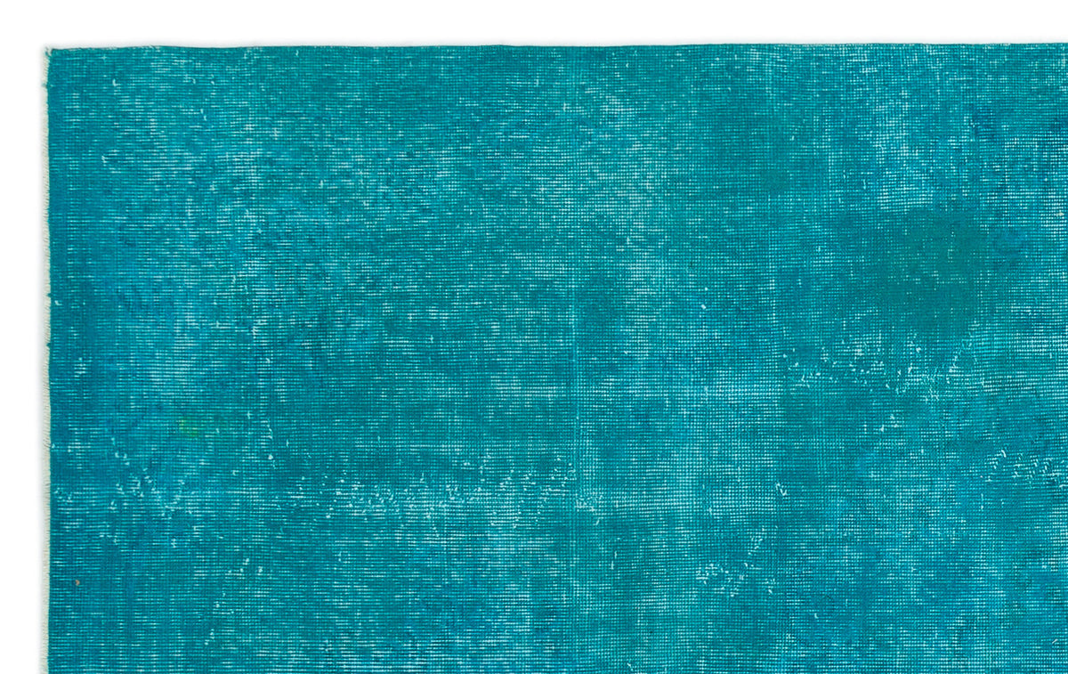 Turquoise  Over Dyed Vintage Rug 5&#39;1&#39;&#39; x 8&#39;2&#39;&#39; ft 155 x 250 cm