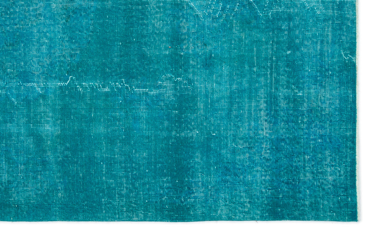 Turquoise  Over Dyed Vintage Rug 5&#39;1&#39;&#39; x 8&#39;2&#39;&#39; ft 155 x 250 cm