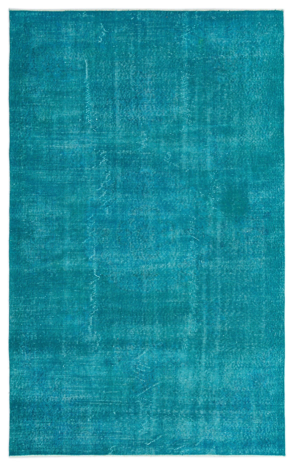 Turquoise  Over Dyed Vintage Rug 5&#39;1&#39;&#39; x 8&#39;2&#39;&#39; ft 155 x 250 cm