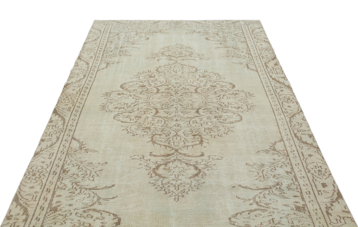 Beige Over Dyed Vintage Rug 5&#39;4&#39;&#39; x 9&#39;1&#39;&#39; ft 163 x 277 cm