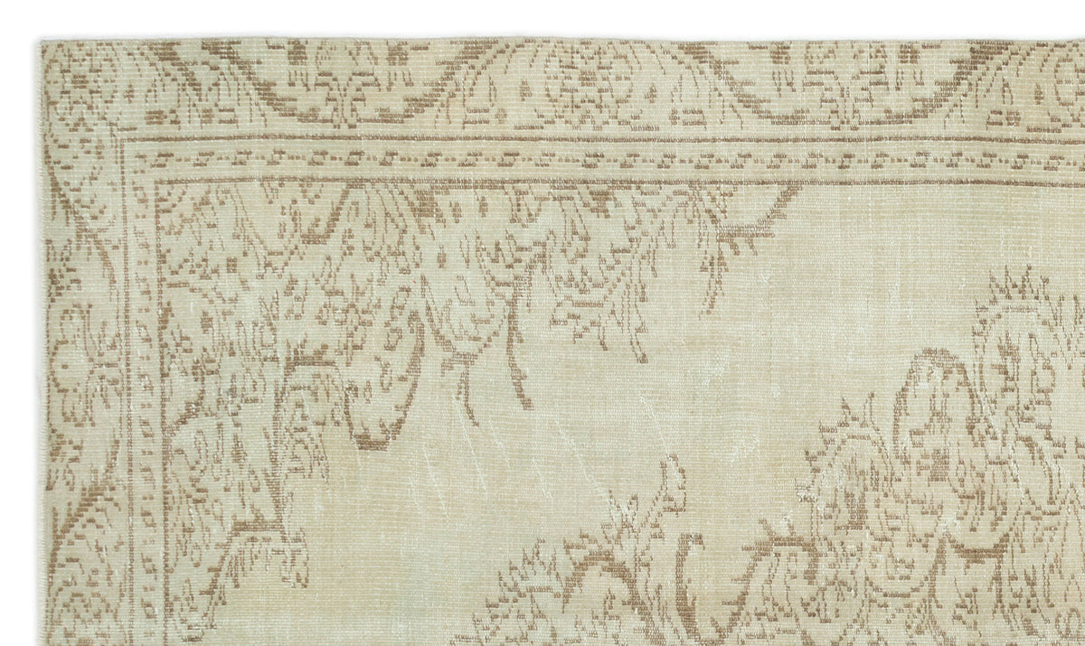 Beige Over Dyed Vintage Rug 5&#39;4&#39;&#39; x 9&#39;1&#39;&#39; ft 163 x 277 cm
