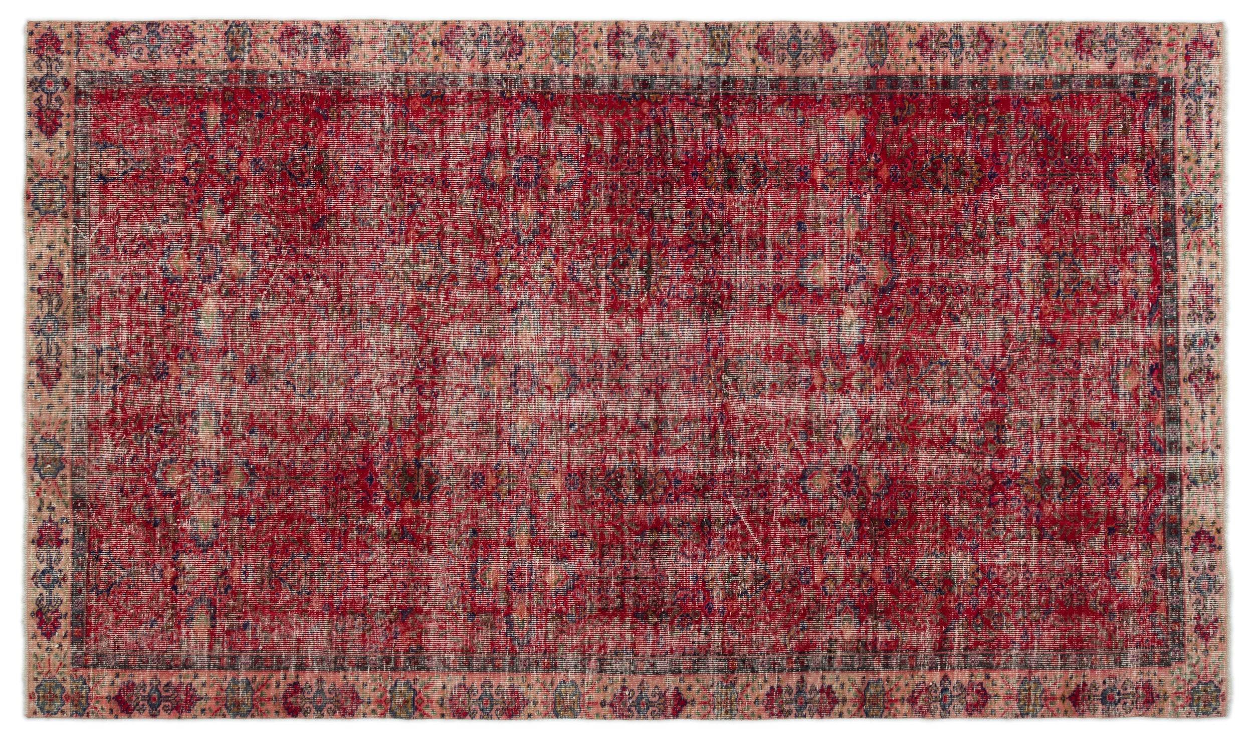 Naturel Over Dyed Vintage Rug 5'4'' x 9'4'' ft 163 x 284 cm