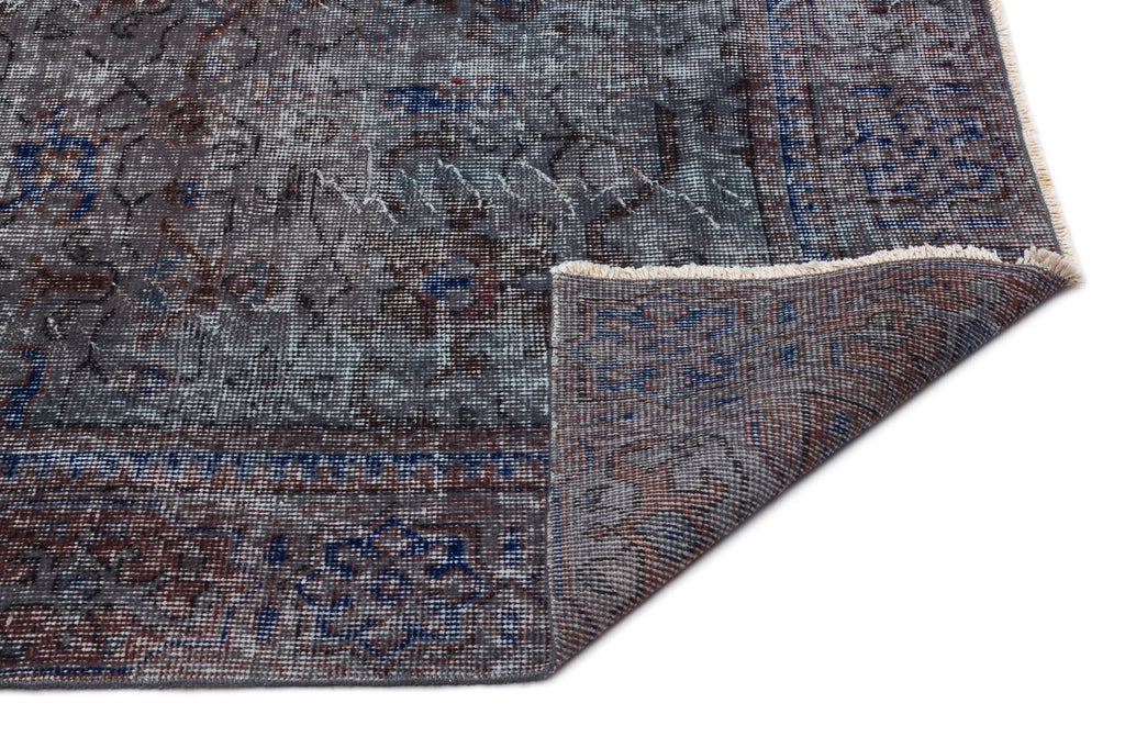 Gray Over Dyed Vintage Rug 5'3'' x 9'5'' ft 160 x 288 cm