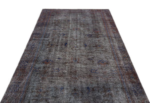 Gray Over Dyed Vintage Rug 5'3'' x 9'5'' ft 160 x 288 cm