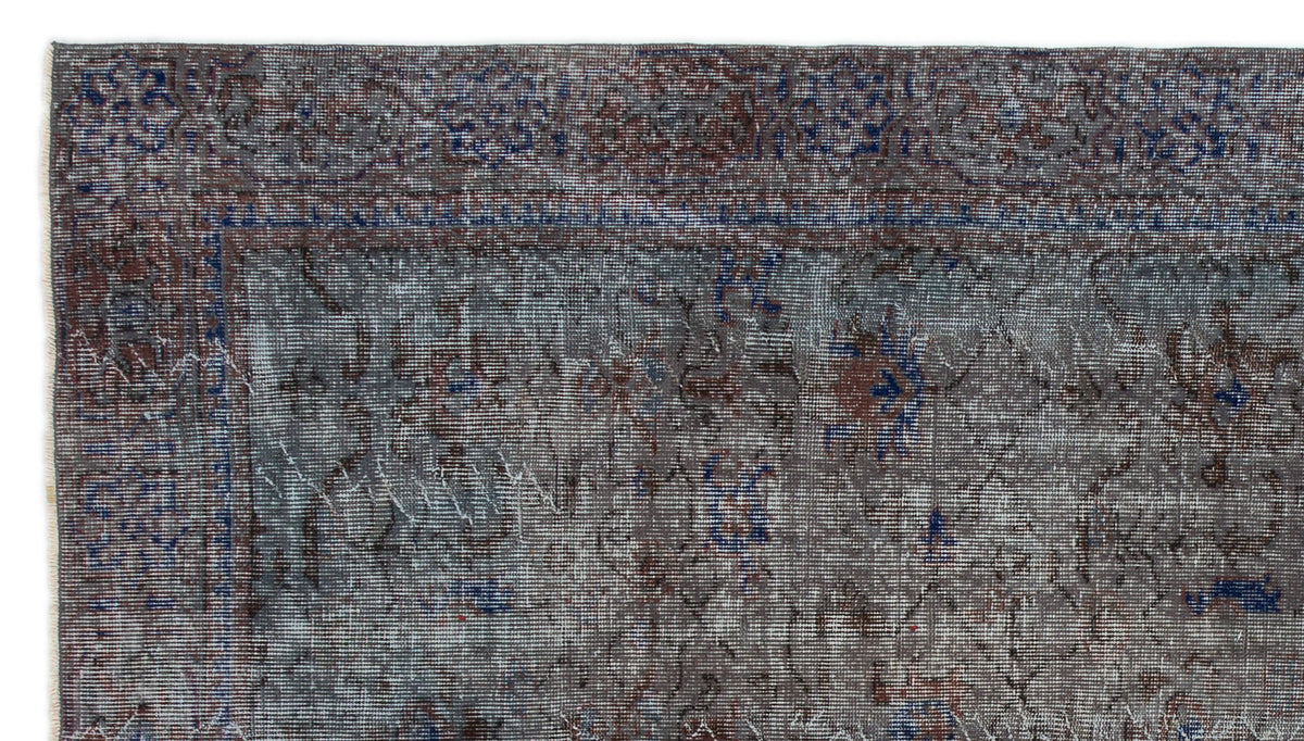 Gray Over Dyed Vintage Rug 5&#39;3&#39;&#39; x 9&#39;5&#39;&#39; ft 160 x 288 cm