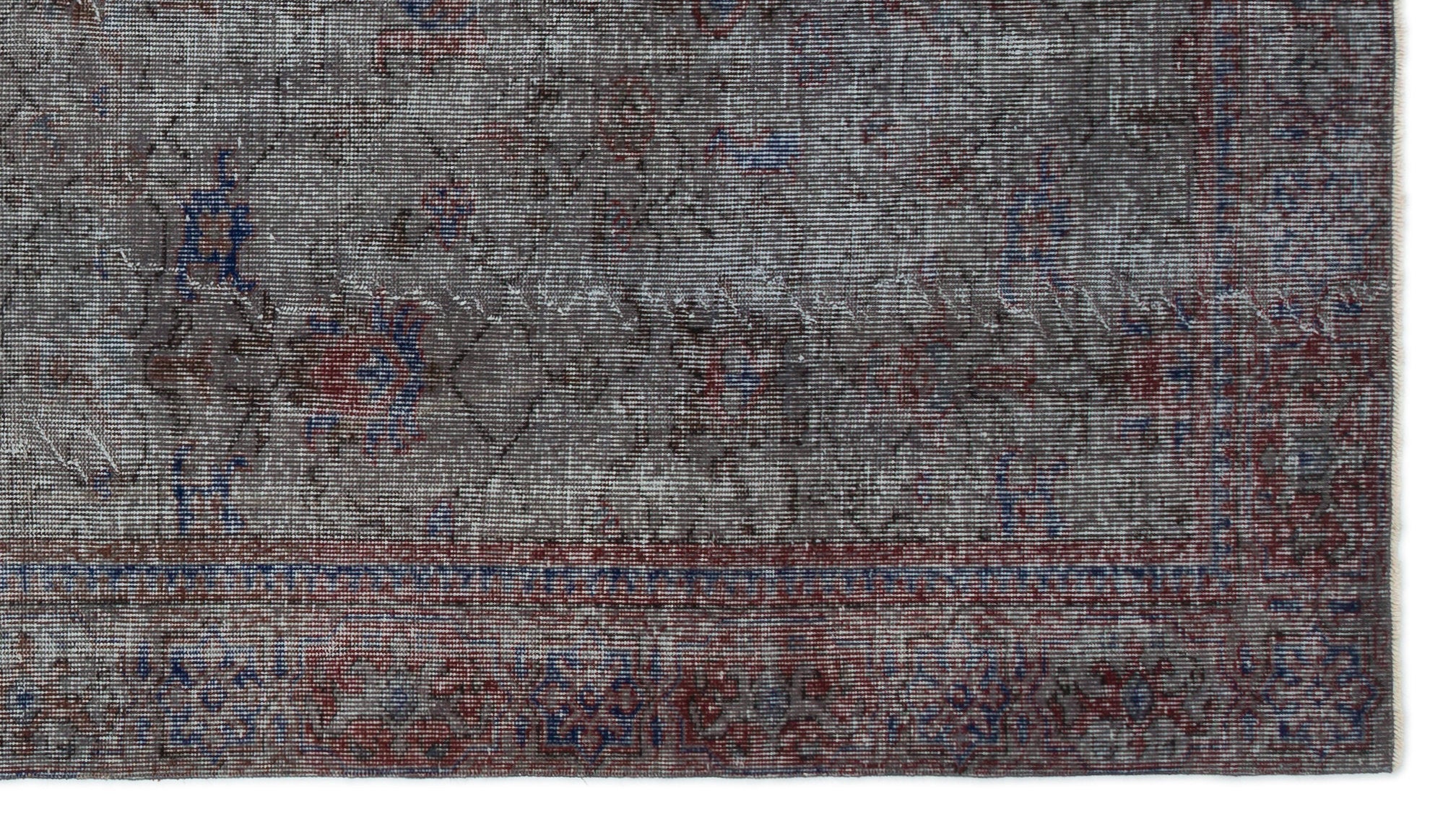 Gray Over Dyed Vintage Rug 5'3'' x 9'5'' ft 160 x 288 cm