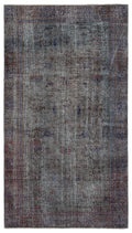 Gray Over Dyed Vintage Rug 5'3'' x 9'5'' ft 160 x 288 cm