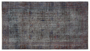 Gray Over Dyed Vintage Rug 5'3'' x 9'5'' ft 160 x 288 cm