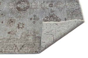 Blue Over Dyed Vintage Rug 4'7'' x 8'9'' ft 140 x 266 cm