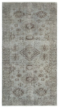 Blue Over Dyed Vintage Rug 4'7'' x 8'9'' ft 140 x 266 cm