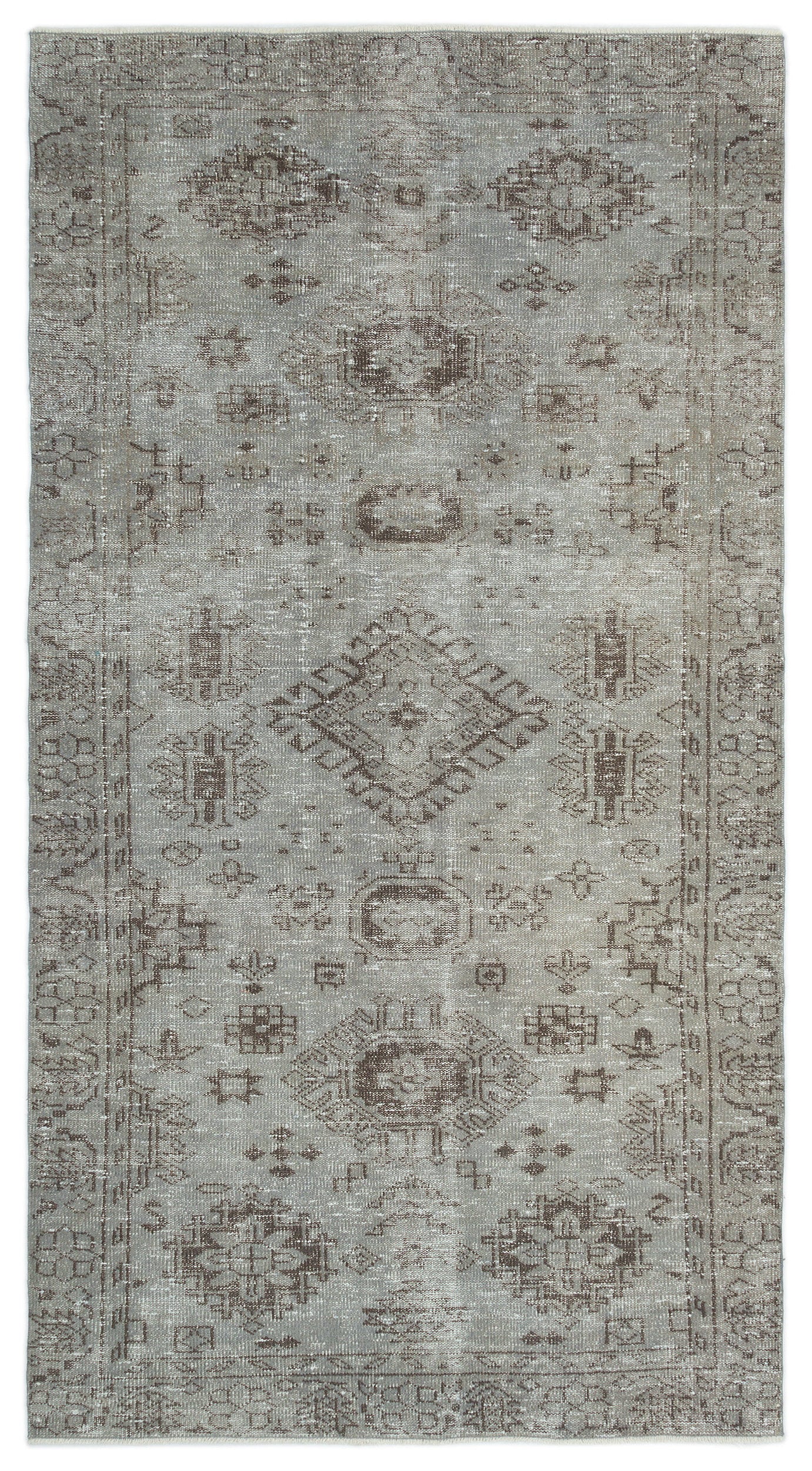 Blue Over Dyed Vintage Rug 4'7'' x 8'9'' ft 140 x 266 cm