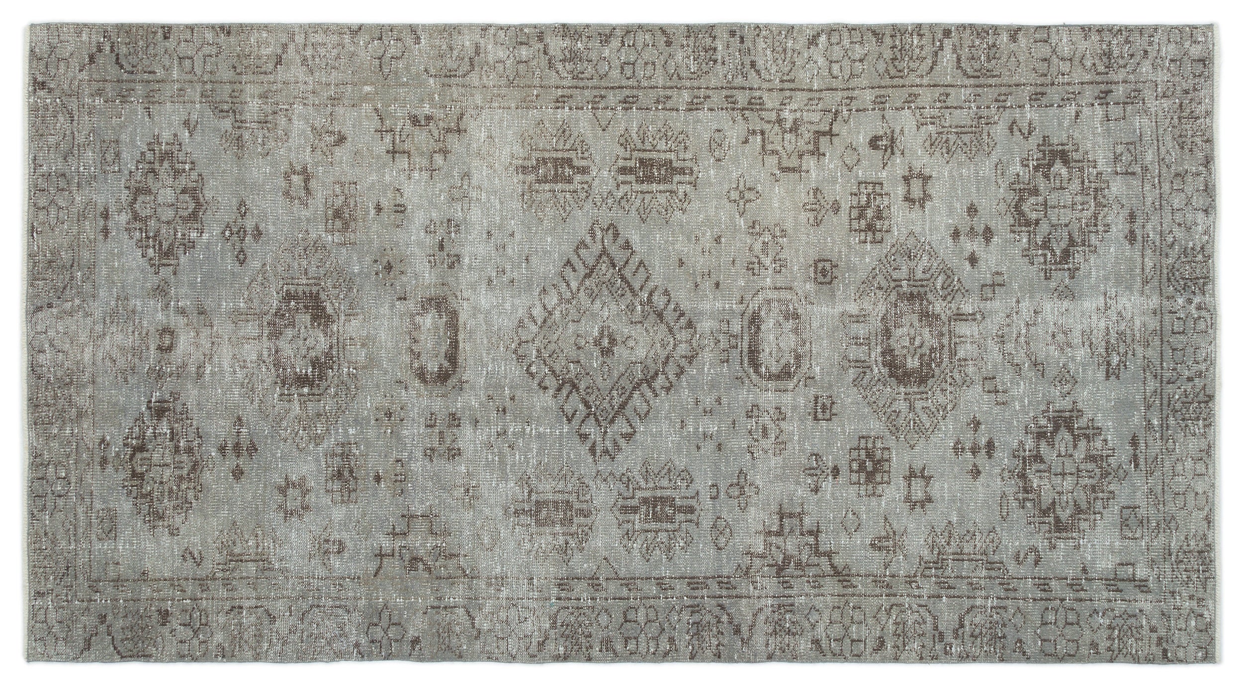 Blue Over Dyed Vintage Rug 4'7'' x 8'9'' ft 140 x 266 cm