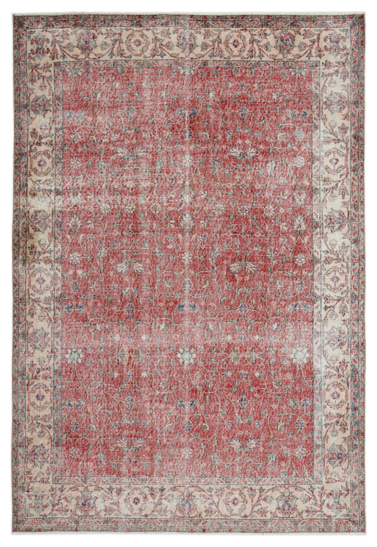 Naturel Over Dyed Vintage Rug 5&#39;12&#39;&#39; x 8&#39;6&#39;&#39; ft 182 x 260 cm