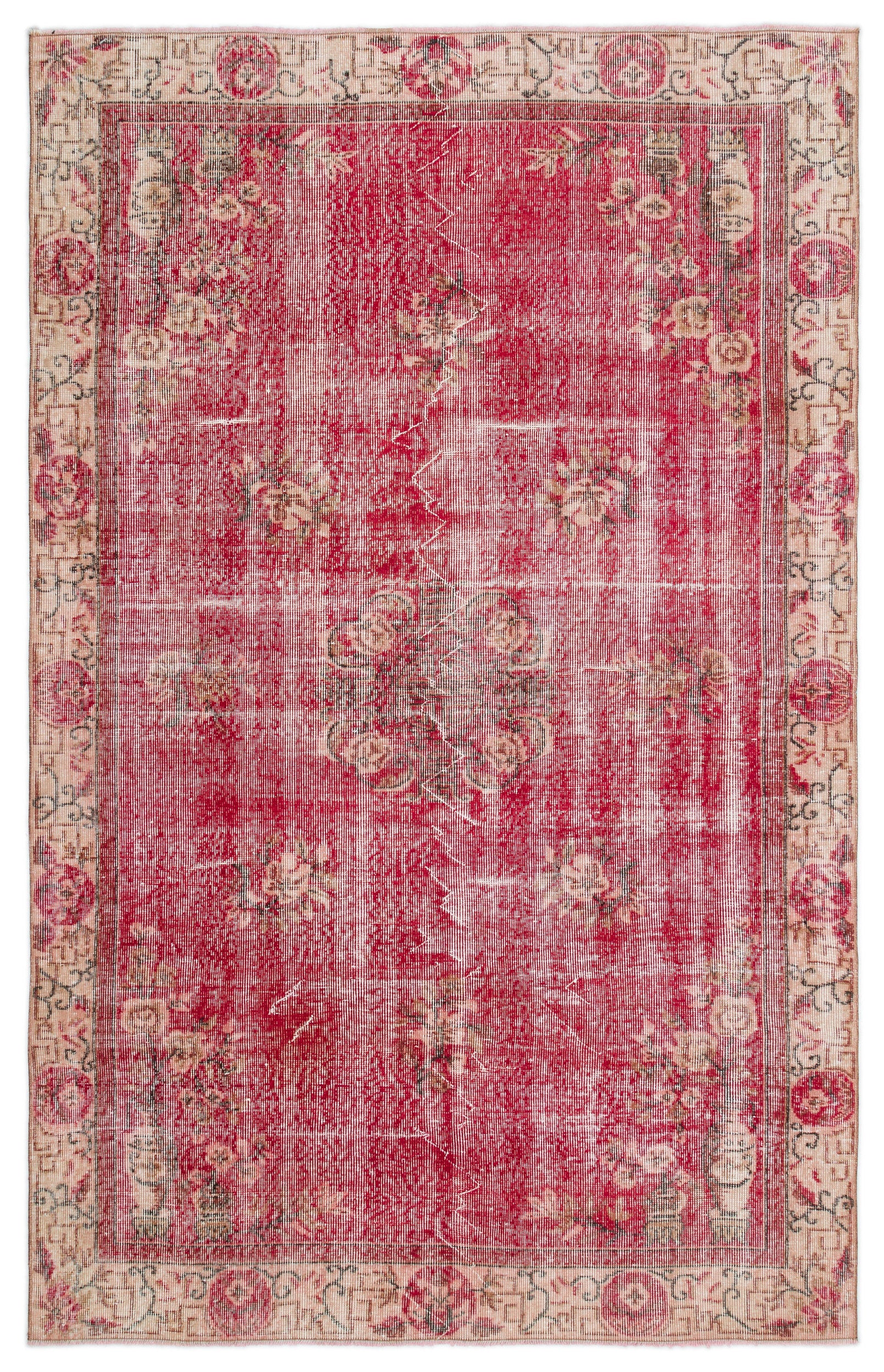 Naturel Over Dyed Vintage Rug 5'5'' x 8'9'' ft 165 x 266 cm