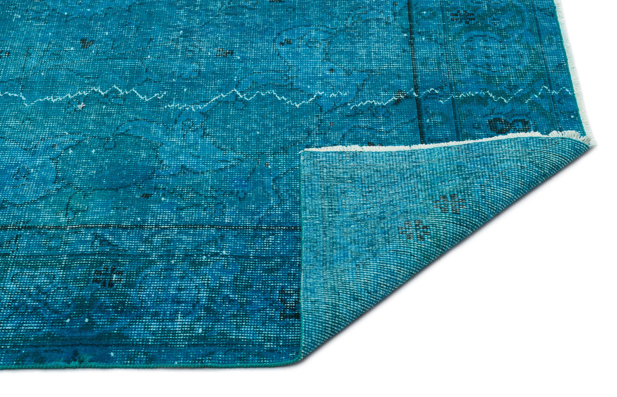 Turquoise  Over Dyed Vintage Rug 5&#39;7&#39;&#39; x 9&#39;0&#39;&#39; ft 171 x 275 cm