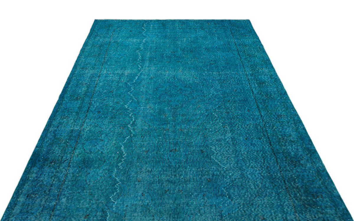 Turquoise  Over Dyed Vintage Rug 5&#39;7&#39;&#39; x 9&#39;0&#39;&#39; ft 171 x 275 cm