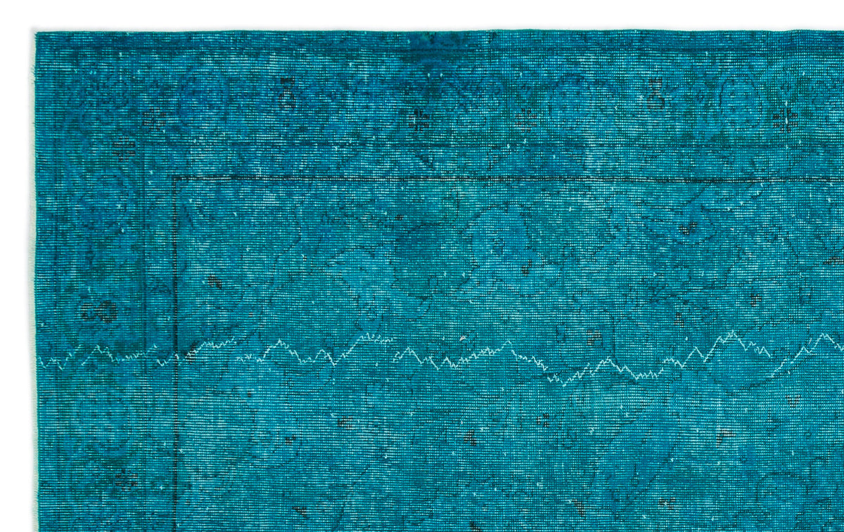 Turquoise  Over Dyed Vintage Rug 5&#39;7&#39;&#39; x 9&#39;0&#39;&#39; ft 171 x 275 cm