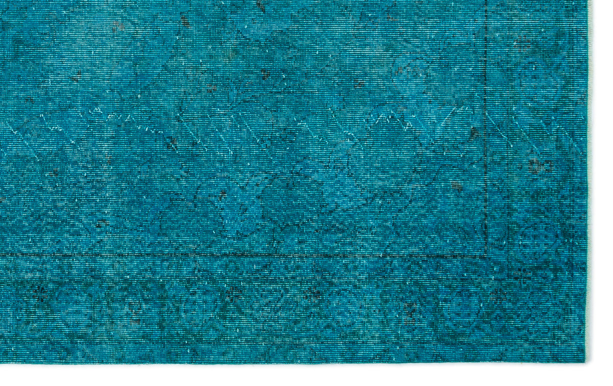 Turquoise  Over Dyed Vintage Rug 5&#39;7&#39;&#39; x 9&#39;0&#39;&#39; ft 171 x 275 cm