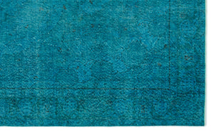 Turquoise  Over Dyed Vintage Rug 5'7'' x 9'0'' ft 171 x 275 cm