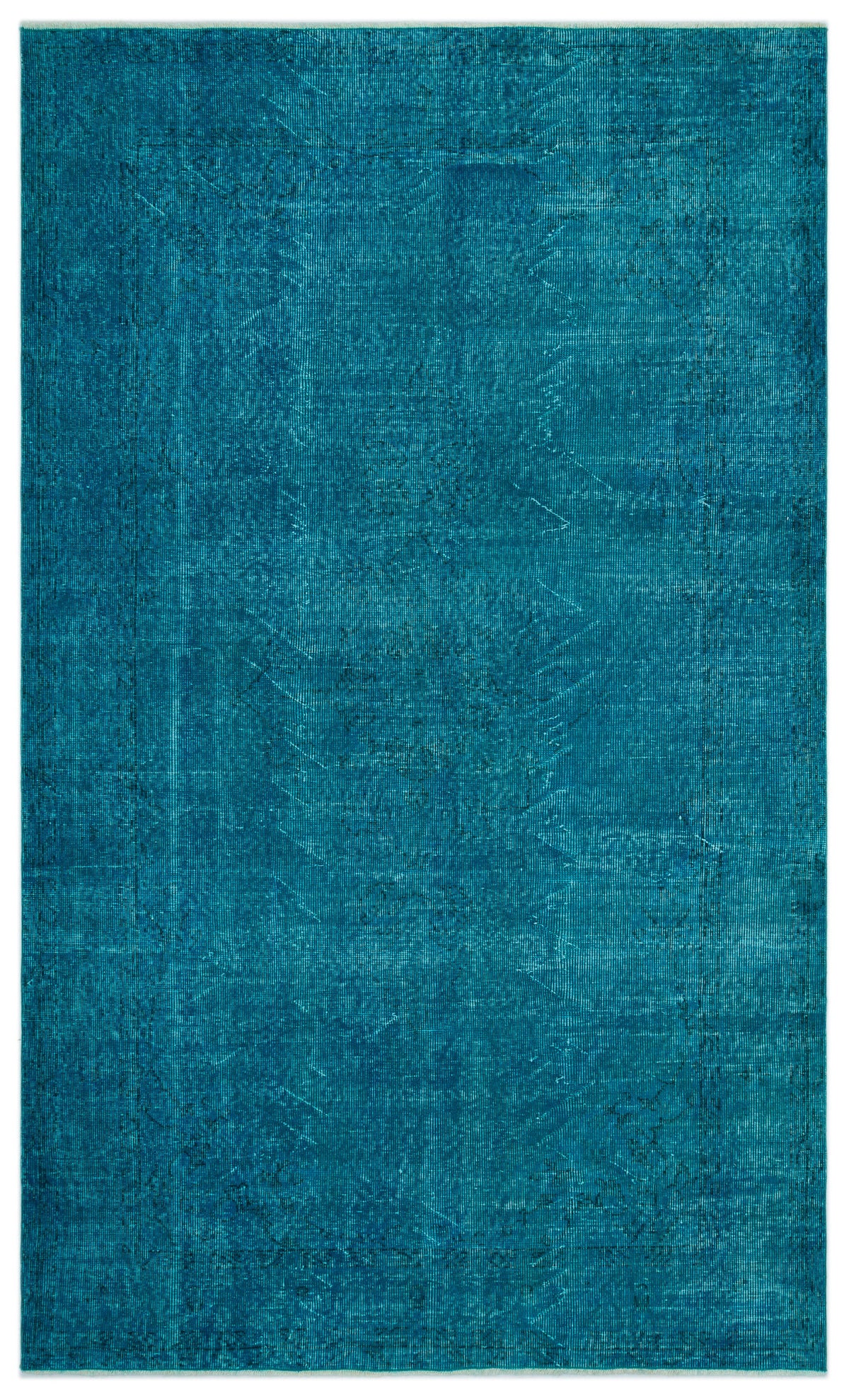 Turquoise  Over Dyed Vintage Rug 5&#39;3&#39;&#39; x 8&#39;7&#39;&#39; ft 159 x 262 cm
