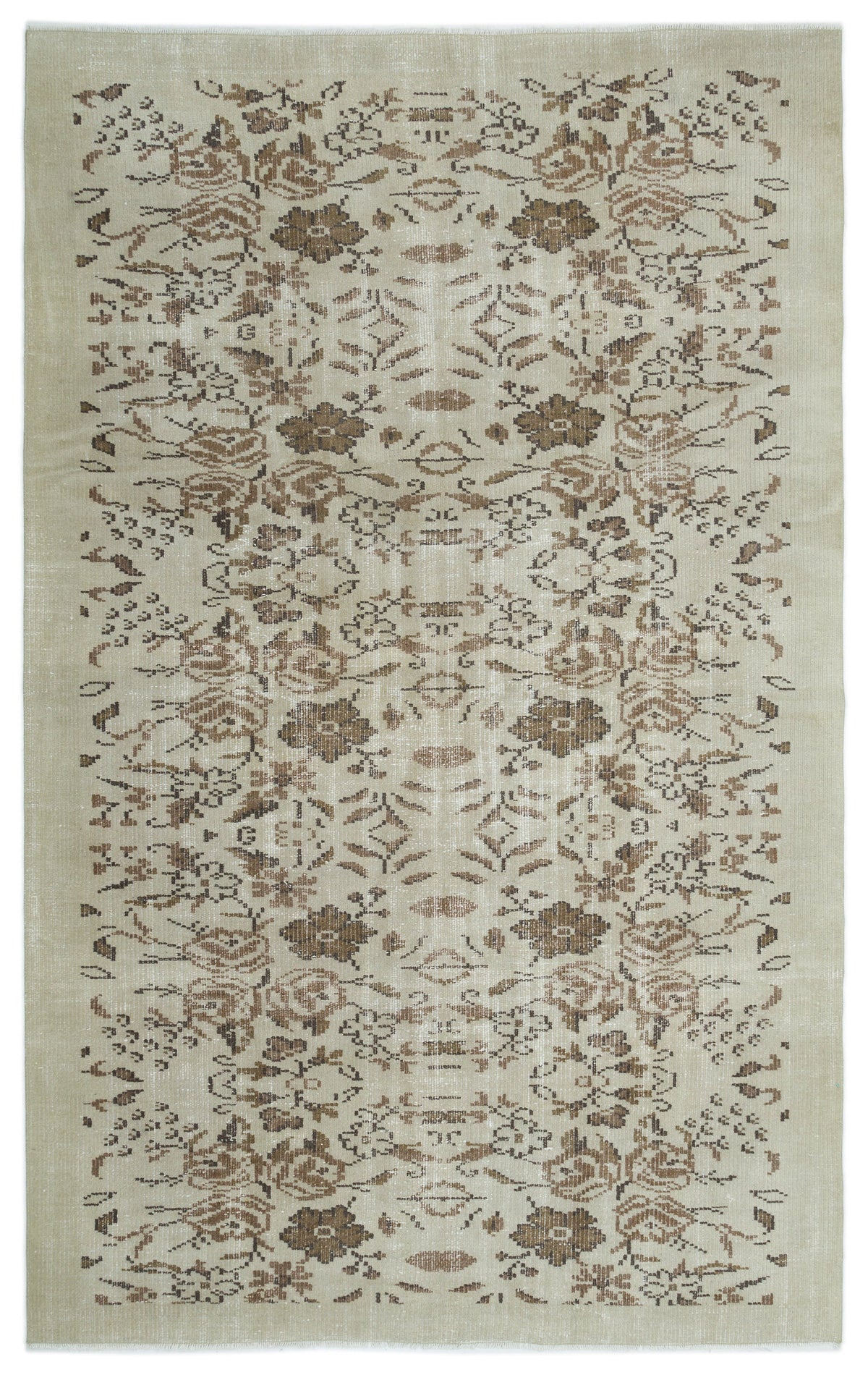 Naturel Over Dyed Vintage Rug 5&#39;10&#39;&#39; x 8&#39;11&#39;&#39; ft 178 x 273 cm