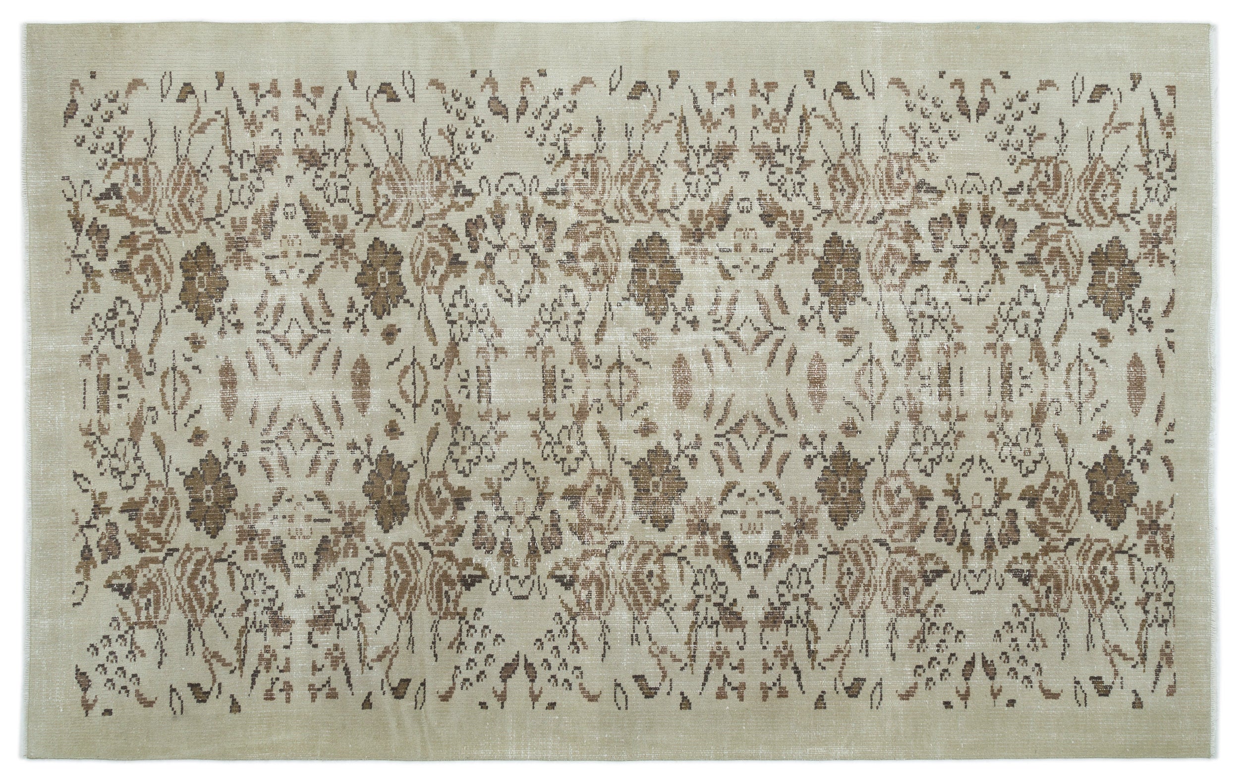 Naturel Over Dyed Vintage Rug 5'10'' x 8'11'' ft 178 x 273 cm