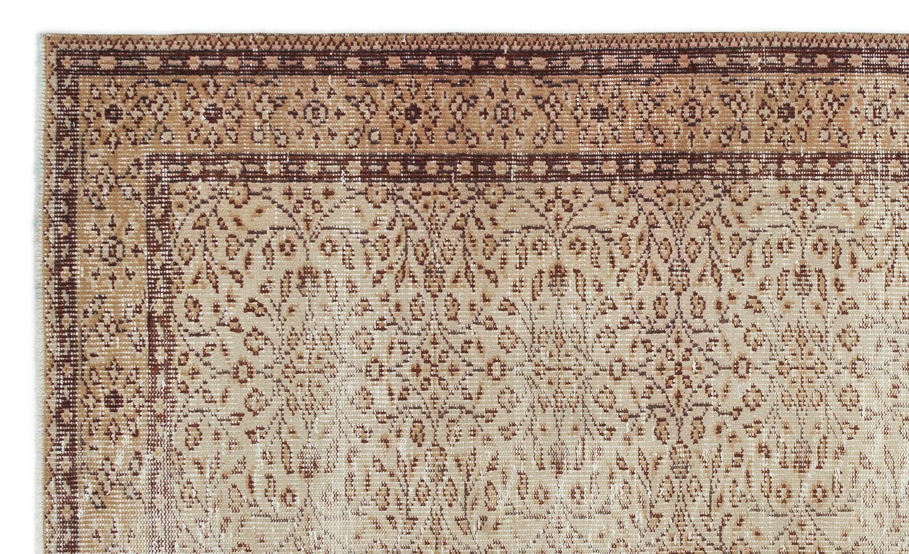 Brown Over Dyed Vintage Rug 5'2'' x 8'9'' ft 158 x 266 cm