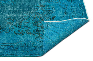 Turquoise  Over Dyed Vintage Rug 6'0'' x 9'5'' ft 183 x 286 cm